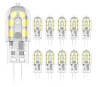 G4 2W LED Ampoule, 20W Ampoules Halogènes équivalentes, Blanc froid 6000k,200Lm,12x SMD,12V AC/DC-Pack de 10