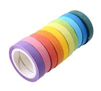 G4GADGET Brillaint Style Lot de 10 rubans adhésifs décoratifs en papier washi arc-en-ciel