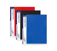 G4GADGET Lot de 3 chemises de présentation A4, 20 pochettes chacune, couleurs assorties, dossiers de présentation durables, organiseur de projets et de documents pour bureau, école et maison