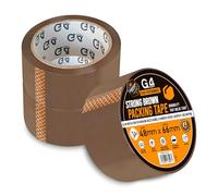G4GADGET Lot de 3 rouleaux de ruban adhésif d'emballage solide marron - 48 mm x 60 m - Pour colis de déménagement, expédition et emballage