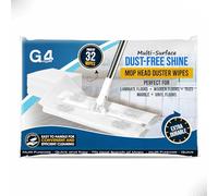 G4GADGET Lot de 32 lingettes nettoyantes jetables pour sols - Tampons de rechange humides et secs (29,5 cm x 22 cm) - Compatible avec la plupart des balais de sol pour bois dur, stratifié et carrelage