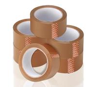 G4GADGET Lot de 6 rouleaux de ruban adhésif d'emballage en carton marron de 66 m - 48 mm x 66 m
