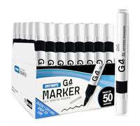 G4GADGET Original Lot de 50 marqueurs à encre non toxique pour tableau blanc effaçable à sec Pointe ogive