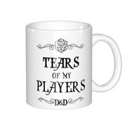 GAAGNMD Tasse à café en céramique blanche avec inscription « Dungeons and Dragons » - Motif larmes de mes joueurs - 325 ml - Blanc