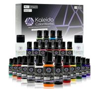 Gaahleri Kaleido Kit peinture pour aérographe à l'eau 24 Primary Color Set | Peinture acrylique pré-diluée, brillante, séchage rapide, diluant&nettoyant
