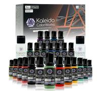 Gaahleri Kaleido Peinture acrylique à l'eau aérographe 24 Auto Color Set | Peinture acrylique pré-diluée, brillante, séchage rapide, diluant&nettoyant