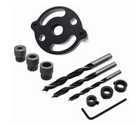 Gabarit de centrage, guide de perçage pour droit, noir, 11 pièces | 6/8/10 mm, jeu de douilles de guidage de forage, grande capacité, perforatrice de panneau, trous droits, portatif