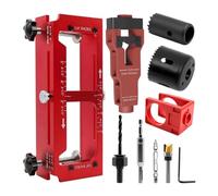 Gabarit de charnière de porte - Outil en d'aluminium | Guide de mor | Forage précis, disposition sécurisée, aide à l'installation des loquets, modèles carrés R, appartement d'atelier de garage