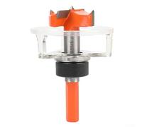 Gabarit de charnière de positionnement de foret de 35 mm pour le travail du bois pour un alésage propre - Guide de perçage réglable en profondeur pour serrures de porte, armoire, outil en acier orange