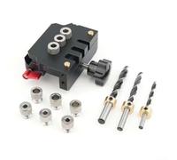 Gabarit de Perçage Auto-centrant en Alliage d'Aluminium pour Menuiserie | Cheville pour bois Précise, Foret Guide Centré, Menuiserie Fine Outil, Perçage Angulaire , Kit Assemblage Meuble