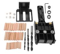 Gabarit de Perçage Auto-centrant pour Cheville, Précision en Bois Foncé | Règle Graduée, Goupille de Centrage, Système de Trous, Atelier Mobilier, Créations, Acier et Bois