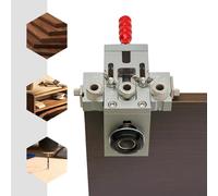 Gabarit de perçage de trous de poche - Jig de perçage pour le bois - Multifonctionnel 3 en 1 - Guide de perçage - Jeu de mèches 5/8/10 mm - Perçage de précision - Argent