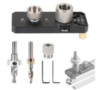 Gabarit de perçage en aluminium avec forets à paliers M6/M8, ensemble de 6 pièces