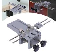 Gabarit de perçage - Guide de perçage pour travaux sur bois - 9 douilles - Précision de 0,5 mm - Alliage d'aluminium et acier à outils - Àmanuelle - Argent