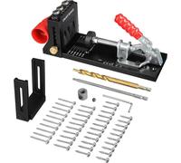 Gabarit de perçage oblique pour bois - Kit de gabarit de perçage Pocket Hole Jig XK4-A - Guide de perçage 9,5 mm - Alliage aluminium-cuivre - Pour bricoleurs - Indigo