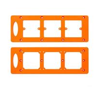 Gabarit de perçage pour artisans 86 mm Boîtes d'interrupteur Positionnement | ABS robuste, 320 x 110 mm, guide multi-trous, indicateurs de niveau, poignée ergonomique, pour bois et cloison sèche (orange)