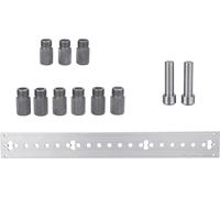 Gabarit de perçage pour bois - 3 en 1 Pocket-Hole-Jig et guide de perçage - Gabarit de perçage à plusieurs rangées - Alliage aluminium-cuivre - Argent