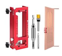 Gabarit de perçage pour charnière de porte d'armoire - Accessoires de travail du bois 2 en 1 - Fraise à charnière de porte d'armoire - Pour menuisiers, bricoleurs, propriétaires de maisons,
