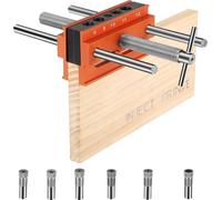 Gabarit de perçage pour chevilles - Gabarit de perçage pour trous borgnes et guide de perçage - Réglable de 6 à 12 mm - Acier inoxydable - Pour le bois et les matériaux non métalliques - 18 cm