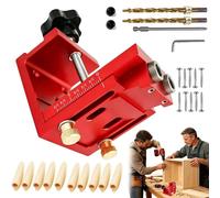 Gabarit de perçage pour trous de poche - Guide de perçage réglable - Aluminium - Perçage d'angles - Foret de 9 mm - Travail du bois