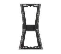 Gabarit de Queue D’aronde en Aluminium Noir, 1: 5 1: 6 1: 7 1: 8 | Outil de Traçage Précis, Poignée Texturée , Échelle Gravée, pour Bois Tendre et Dur