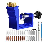 Gabarit de trou de poche pour guide de perçage de trous, Blue | Guide de perçage de trous d ' angle pour le travail du bois, pour un perçage précis, outil facile à utiliser pour les