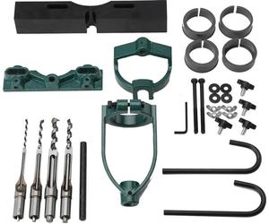 Gabarit pour tenons et mortaises - Kit de butées de perçage pour perceuse à colonne - Guide pour forets à rainurer carrés/forets creux - Perçage circulaire et carré