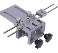 Gabarit pour trous borgnes - Kit - Gabarit de perçage 6/8/10 mm - Angle réglable - Travail du bois - Gris foncé
