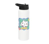 Gabby’s Dollhouse Cakey Cat Floral Portrait Stainless Steel Insulated Water Bottle