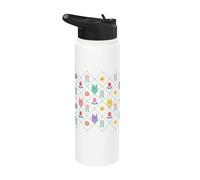 Gabby’s Dollhouse Floral Cat Tile All Over Print Stainless Steel Insulated Water Bottle
