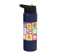Gabby’s Dollhouse Floral Tile Grid Stainless Steel Insulated Water Bottle