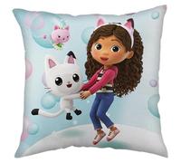 Gabby's Coussin décoratif dollhouse 40x40 cm Garnissage microfibre douillette Taie polyester douce Impression recto verso Cadeau