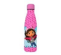 Gabby's Doll House Bouteille Thermique Réutilisable, Gourde D'eau en Aluminium au Design Pandy Paws et Gabby pour Filles, Bouteille de Voyage, Capacité 500 ml | Rose