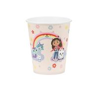 Gabby's Dollhouse Lot de 6 gobelets jetables en carton 250 ml - Gobelets jetables en carton - Gobelets jetables pour anniversaire et fête à thème - Décoration de table et accessoires de fête - Crème