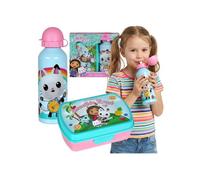 Gabby's Dollhouse Set petit-déjeuner, boîte à tartines + bouteille 500 ml, lunchbox pour fille