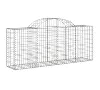 Gabion avec arc haut galvanisé 200 x 50 x 80 cm | Lot de 18 clôtures décoratives pour jardin - Fil de 3,5 mm - Maille de 5 x 10 cm - Argenté