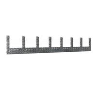 Gabion en forme de U avec 8 colonnes en fer - 860 x 20 x 150 cm - Section de fil de 3,5 mm - Pour mur de support et décoration de jardin - Inoxydable et résistant aux intempéries - Avec grille en