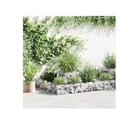 vidaXL Jardinière à gabion 120x120x20 cm en fil galvanisé pour jardin, patio, terrasse