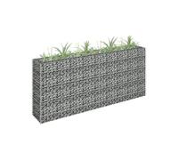 vidaXL Lit Surélevé à Gabion Parterre de Fleurs Plantes Jardin Terrasse Extérieur Arrière-cour Jardinière Acier Galvanisé 145635