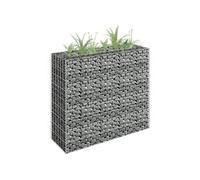 Gabion plantenbak verhoogd 90x30x90 cm gegalvaniseerd staal145631