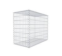 GABIONA Gabion 100 x 80 x 50 cm - Panier gabion galvanisé avec mailles de 5 x 10 cm - Panier métallique résistant aux intempéries pour le jardin