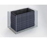 Gabiona - Jardinière surélevée en gabion (H x l x P) : 130 x 80 x 80 cm - Panier de gabion carré pour le jardin - Maillage 5 x 5 cm