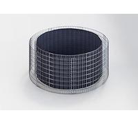 Gabiona - Jardinière surélevée en gabion HxD: 80 x 202 cm - Gabine ronde en pierre pour le jardin - Largeur des maillons 5 x 10 cm