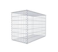 GABIONA Panier de Pierre Gabion carré, Largeur de Maille 5 x 10 cm, Profondeur 50 cm, Spirale Fermeture, galvanisé 100 x 70 x 50 cm