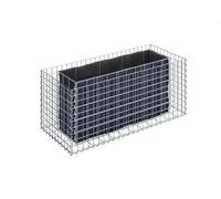 GABIONA Plate-Bande surélevée Panier de Pierre Gabion carré, Largeur de Maille 5 x 10 cm, Longueur 120 cm, épaisseur 50 cm, Spirale Fermeture, galvanisé 120 x 50 x 50 cm