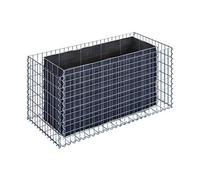 GABIONA Plate-Bande surélevée Panier de Pierre Gabion carré, Largeur de Maille 5 x 10 cm, Longueur 130 cm, épaisseur 60 cm, Spirale Fermeture, galvanisé 130 x 60 x 60 cm