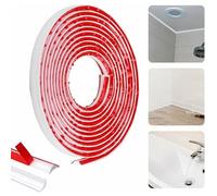 GABRIELLE Moulure Autocollante Flexible 5m Moulage en Quart de Rond Étanche Quart de Rond Adhesif Quart de Rond PVC Blanc Quart de