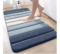 GABRIELLE Tapis de Bain Antiderapant,Extra Doux Tapis Salle Bain,Lavable en Machine,Absorbant l'eau,50 x 80 cm,Bleu