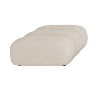 GABYA - Pouf rectangle matelassé en tissu beige