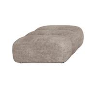 GABYA - Pouf rectangle matelassé en tissu taupe